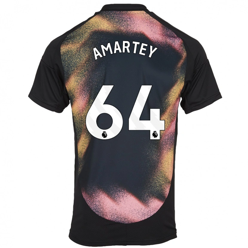 Danxen Niño Camiseta Bobby Amartey #64 Negro Blanco 2ª Equipación 2024/25 La Camisa