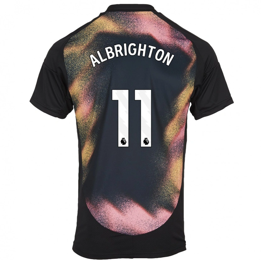 Danxen Niño Camiseta Marc Albrighton #11 Negro Blanco 2ª Equipación 2024/25 La Camisa