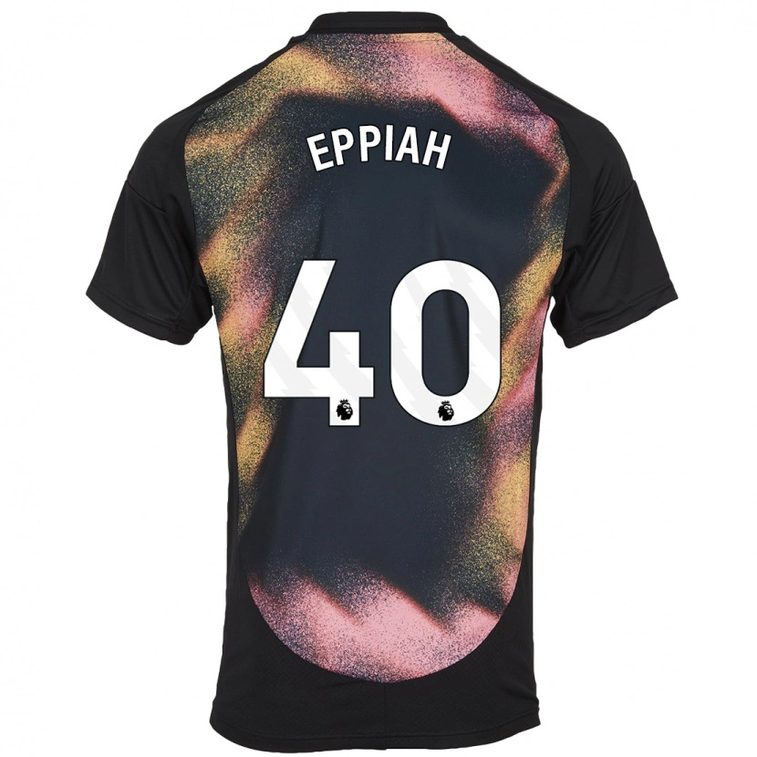 Danxen Niño Camiseta Josh Eppiah #40 Negro Blanco 2ª Equipación 2024/25 La Camisa