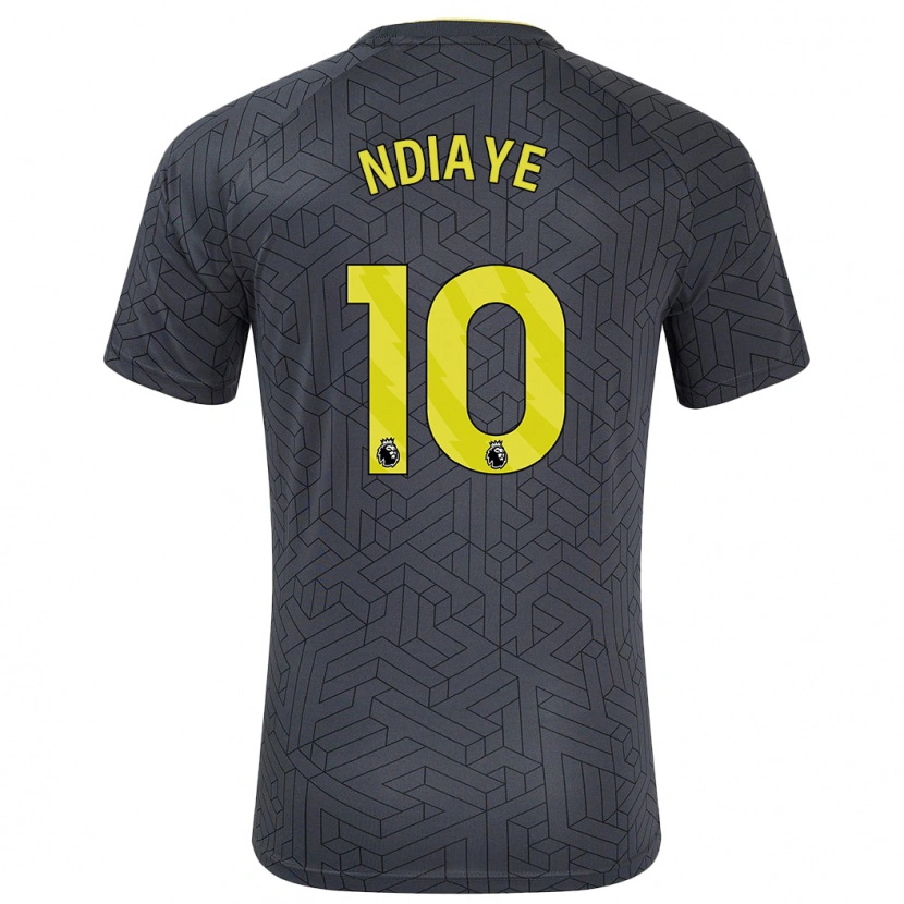 Danxen Niño Camiseta Iliman Ndiaye #10 Negro Amarillo 2ª Equipación 2024/25 La Camisa