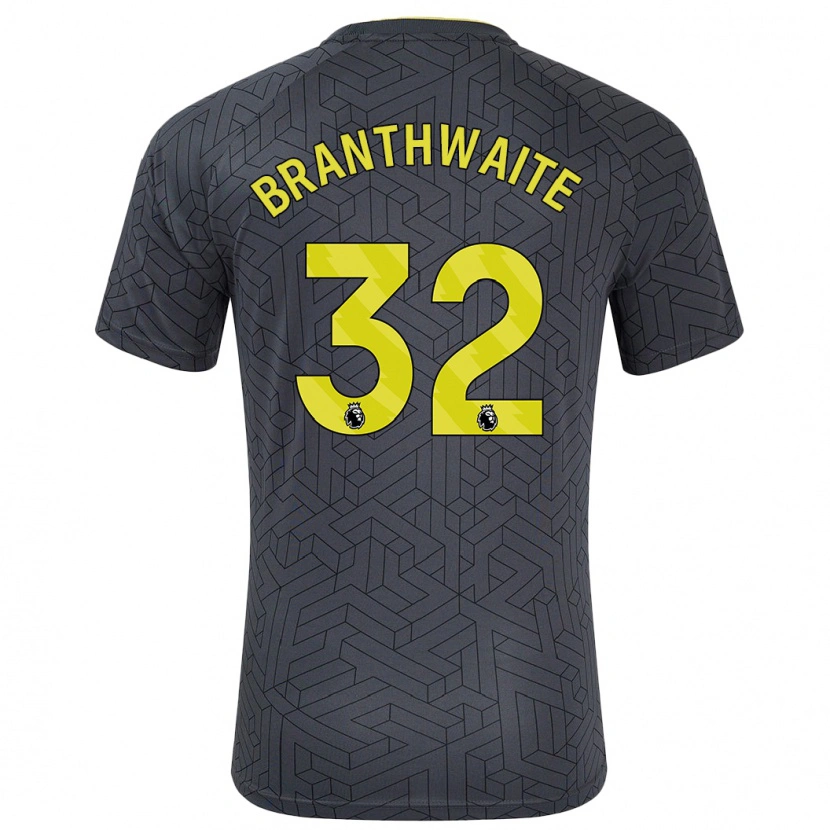 Danxen Niño Camiseta Jarrad Branthwaite #32 Negro Amarillo 2ª Equipación 2024/25 La Camisa