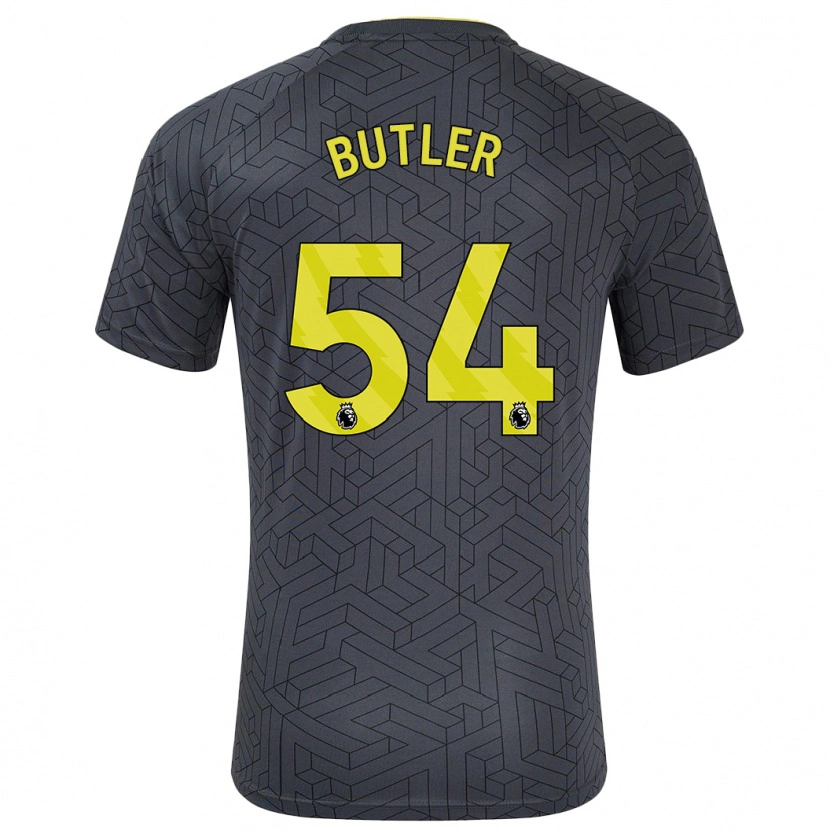 Danxen Niño Camiseta Jack Butler #54 Negro Amarillo 2ª Equipación 2024/25 La Camisa