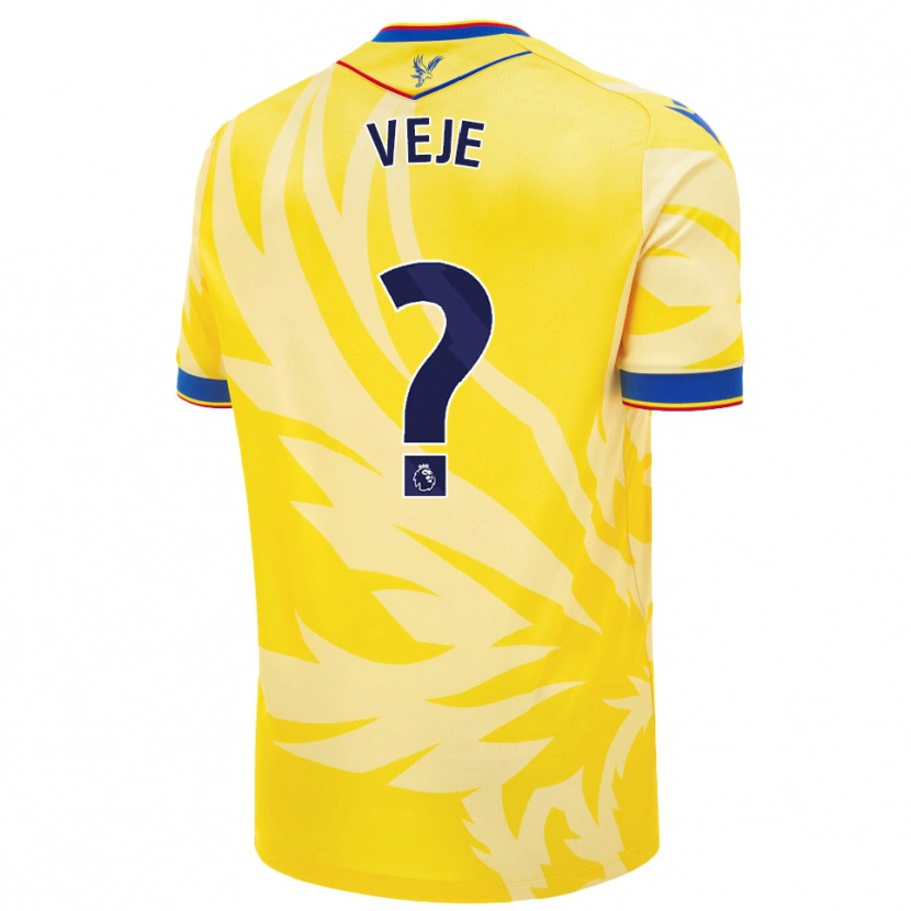 Danxen Niño Camiseta Katrine Veje #0 Amarillo 2ª Equipación 2024/25 La Camisa