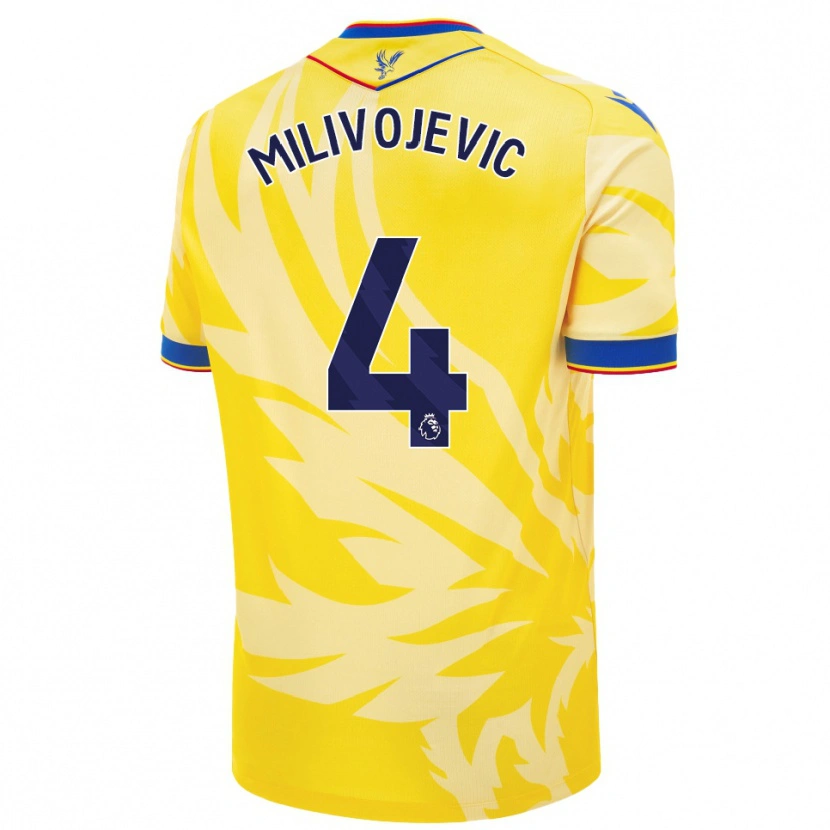 Danxen Niño Camiseta Luka Milivojevic #4 Amarillo 2ª Equipación 2024/25 La Camisa