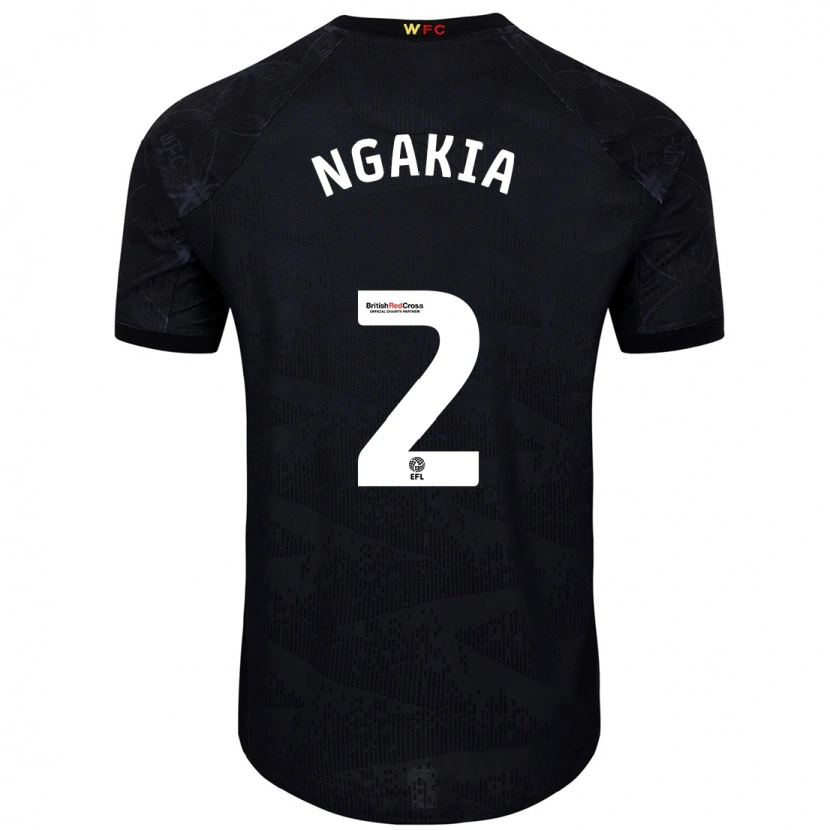 Danxen Niño Camiseta Jeremy Ngakia #2 Negro Blanco 2ª Equipación 2024/25 La Camisa