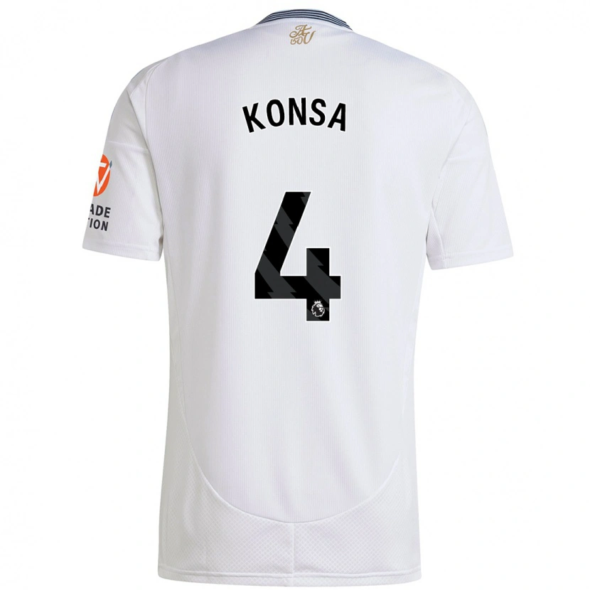 Danxen Niño Camiseta Ezri Konsa #4 Blanco 2ª Equipación 2024/25 La Camisa