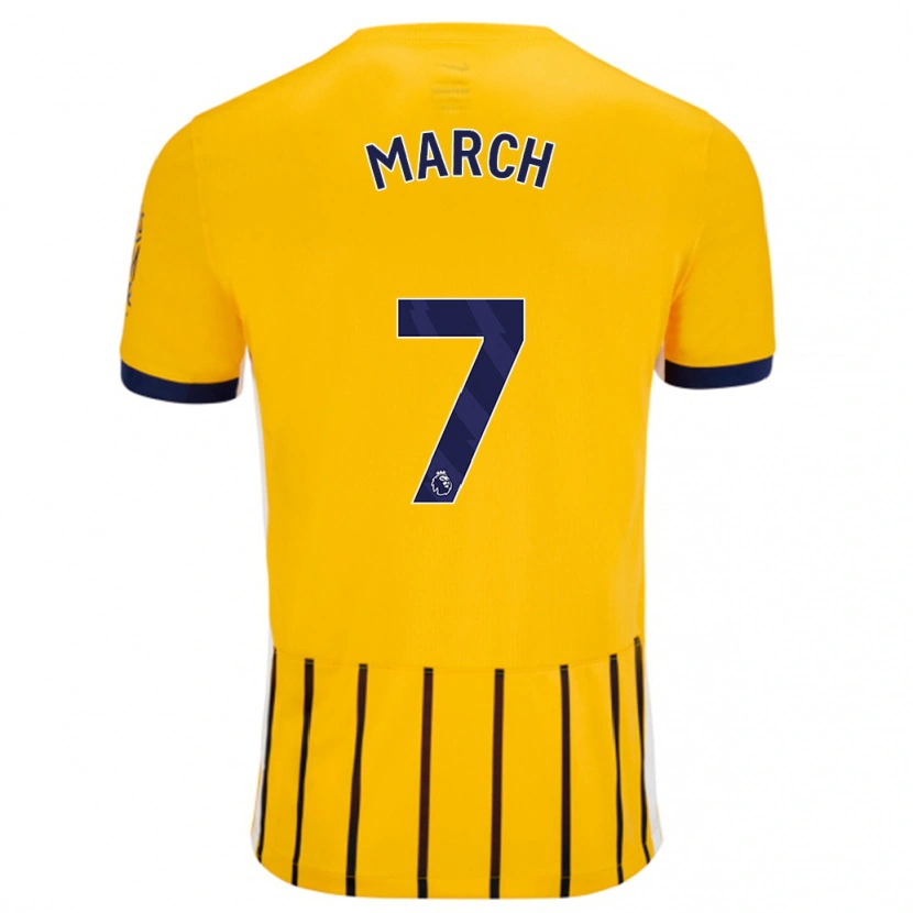 Danxen Niño Camiseta Solly March #7 Dorado Azul Rayas 2ª Equipación 2024/25 La Camisa