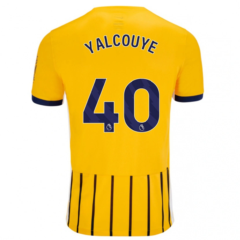 Danxen Niño Camiseta Malick Junior Yalcouyé #40 Dorado Azul Rayas 2ª Equipación 2024/25 La Camisa