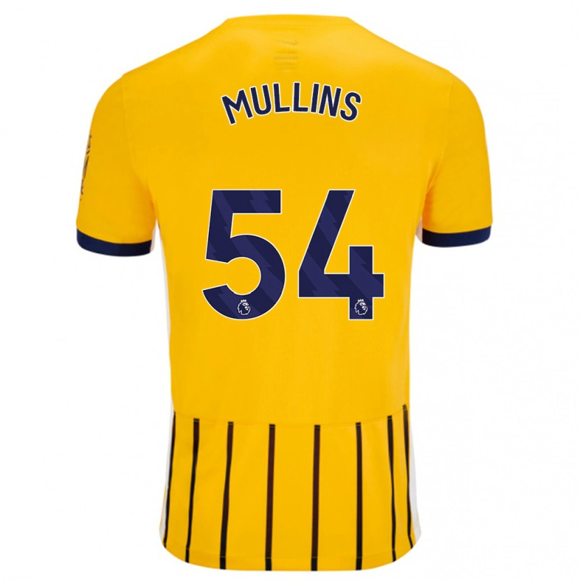 Danxen Niño Camiseta Jamie Mullins #54 Dorado Azul Rayas 2ª Equipación 2024/25 La Camisa