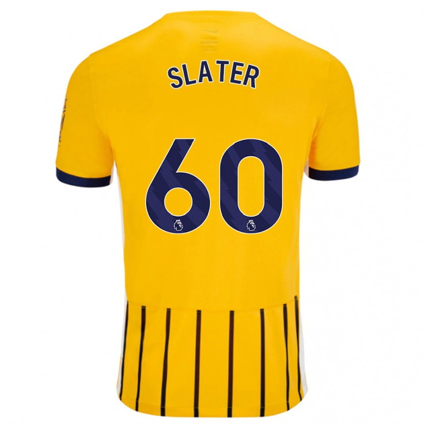 Danxen Niño Camiseta Jacob Slater #60 Dorado Azul Rayas 2ª Equipación 2024/25 La Camisa