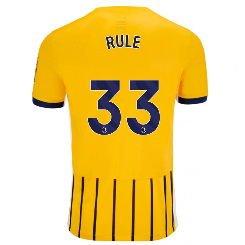 Danxen Niño Camiseta Charlize Rule #33 Dorado Azul Rayas 2ª Equipación 2024/25 La Camisa