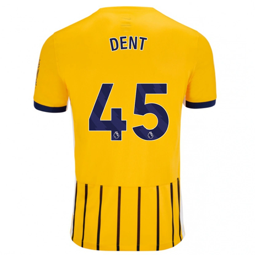 Danxen Niño Camiseta Lily Dent #45 Dorado Azul Rayas 2ª Equipación 2024/25 La Camisa
