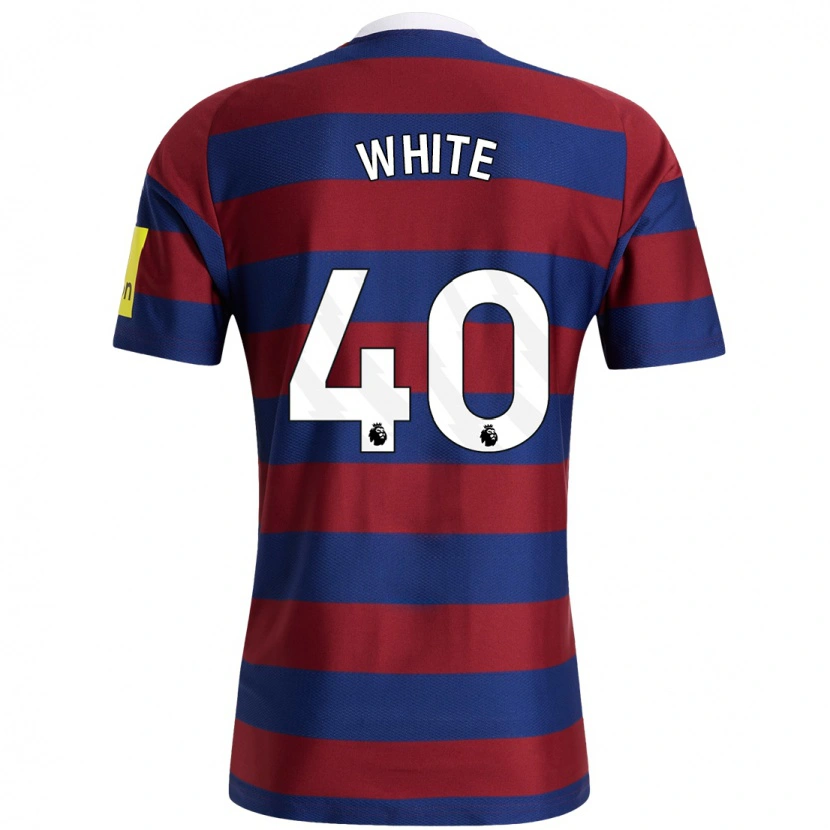 Danxen Niño Camiseta Joe White #40 Burdeos Azul Marino 2ª Equipación 2024/25 La Camisa