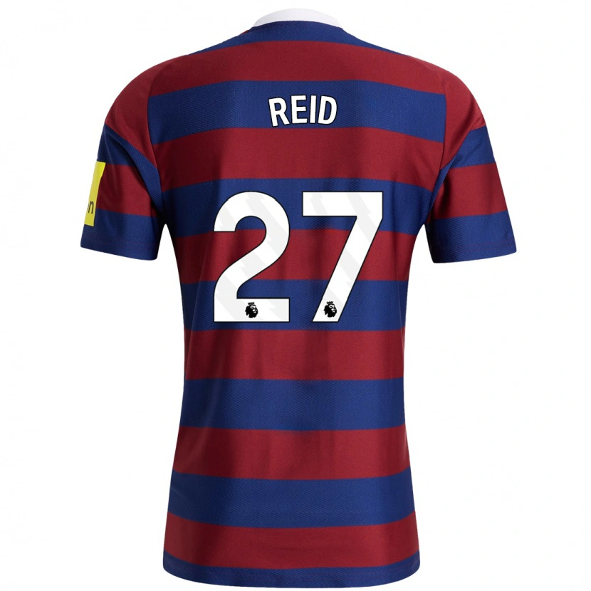Danxen Niño Camiseta Hannah Reid #27 Burdeos Azul Marino 2ª Equipación 2024/25 La Camisa
