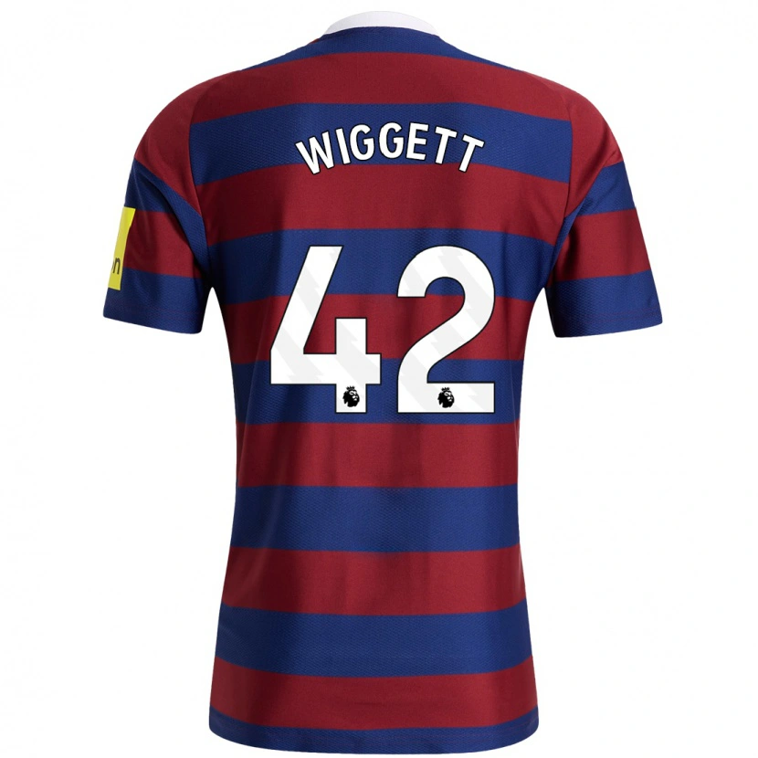 Danxen Niño Camiseta Charlie Wiggett #42 Burdeos Azul Marino 2ª Equipación 2024/25 La Camisa