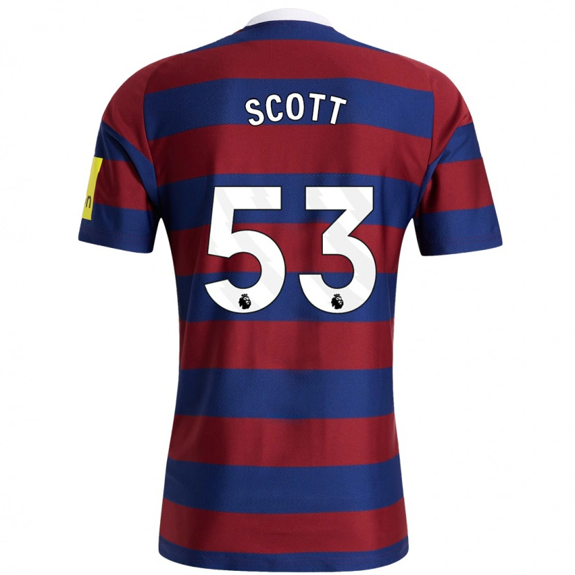 Danxen Niño Camiseta Joshua Scott #53 Burdeos Azul Marino 2ª Equipación 2024/25 La Camisa