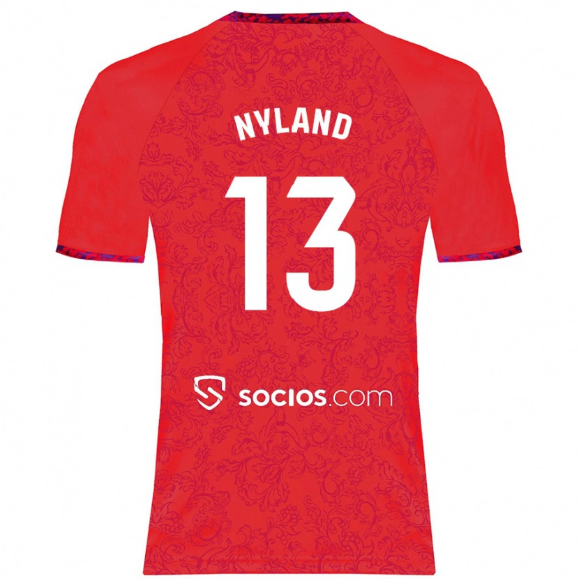 Danxen Niño Camiseta Ørjan Nyland #13 Rojo 2ª Equipación 2024/25 La Camisa