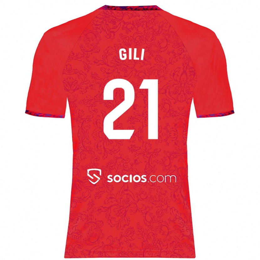 Danxen Niño Camiseta Gemma Gili #21 Rojo 2ª Equipación 2024/25 La Camisa