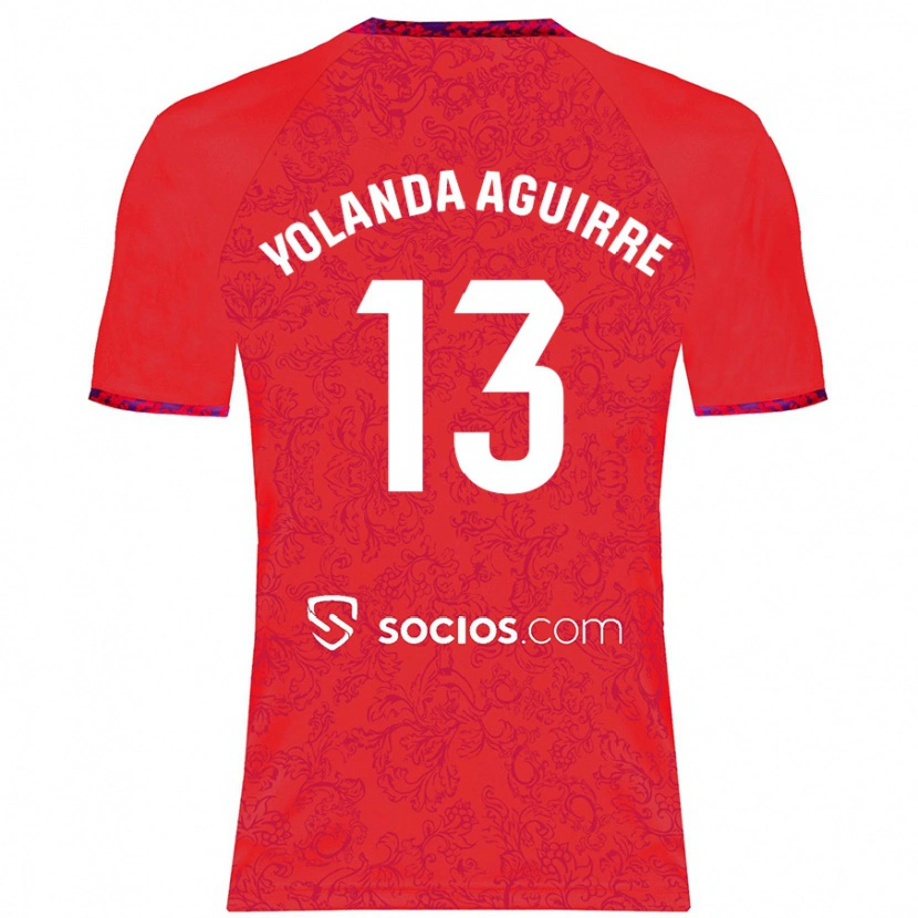 Danxen Niño Camiseta Yolanda Aguirre Gutiérrez #13 Rojo 2ª Equipación 2024/25 La Camisa