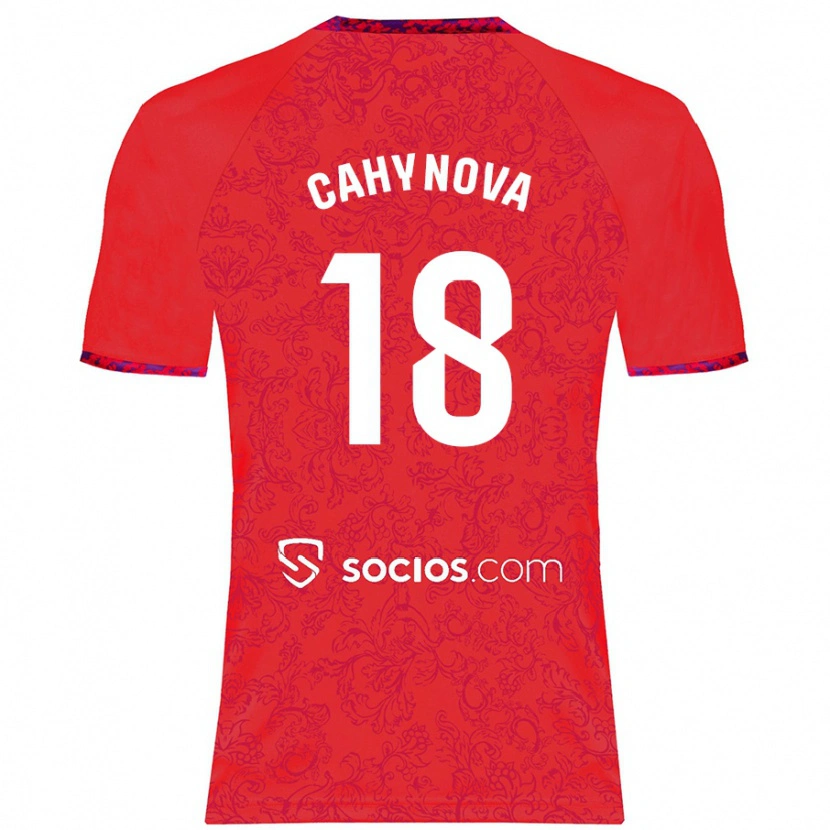 Danxen Niño Camiseta Klara Cahynova #18 Rojo 2ª Equipación 2024/25 La Camisa