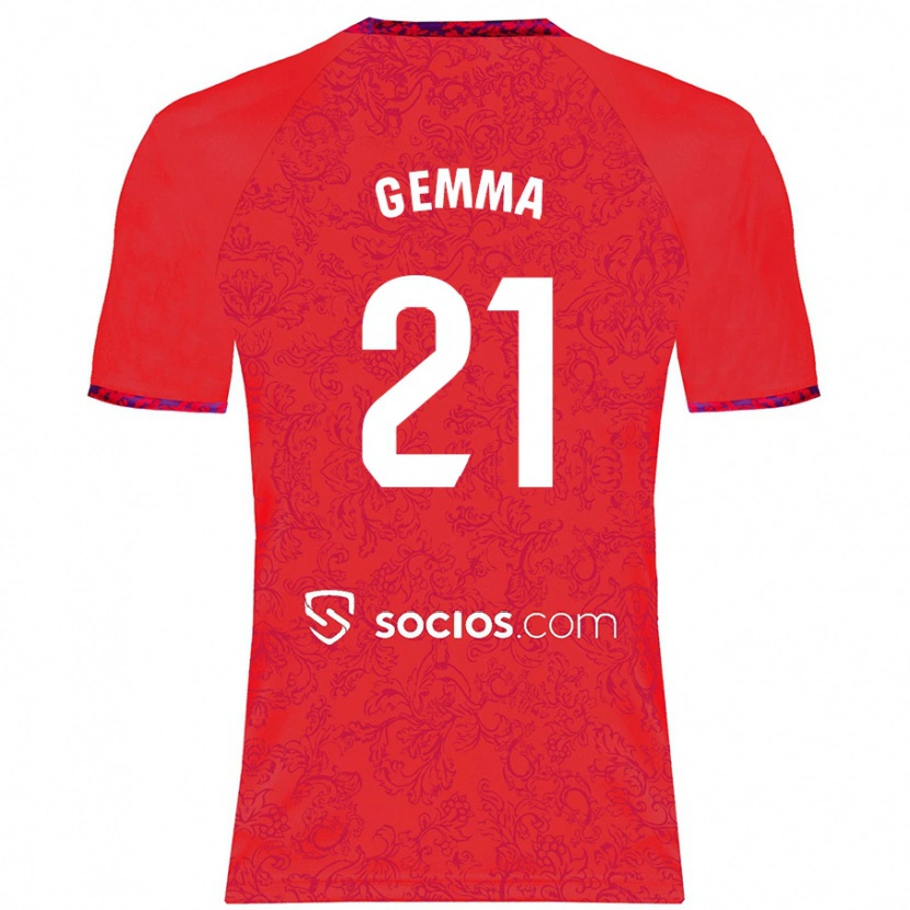 Danxen Niño Camiseta Gemma Gili Giner #21 Rojo 2ª Equipación 2024/25 La Camisa