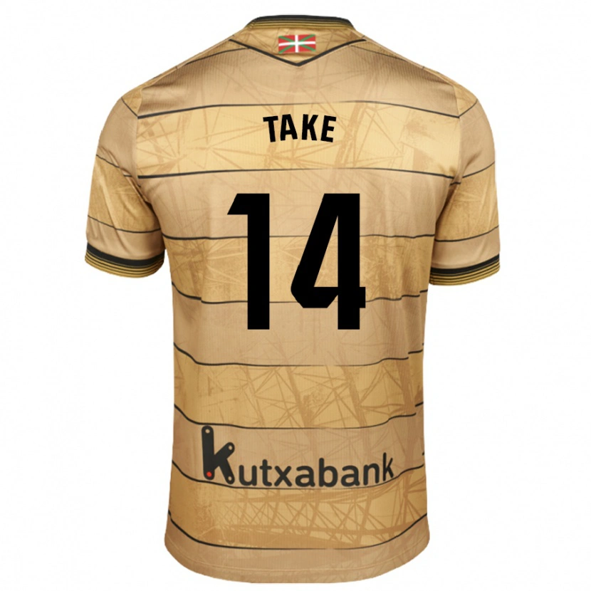 Danxen Niño Camiseta Takefusa Kubo #14 Marrón 2ª Equipación 2024/25 La Camisa