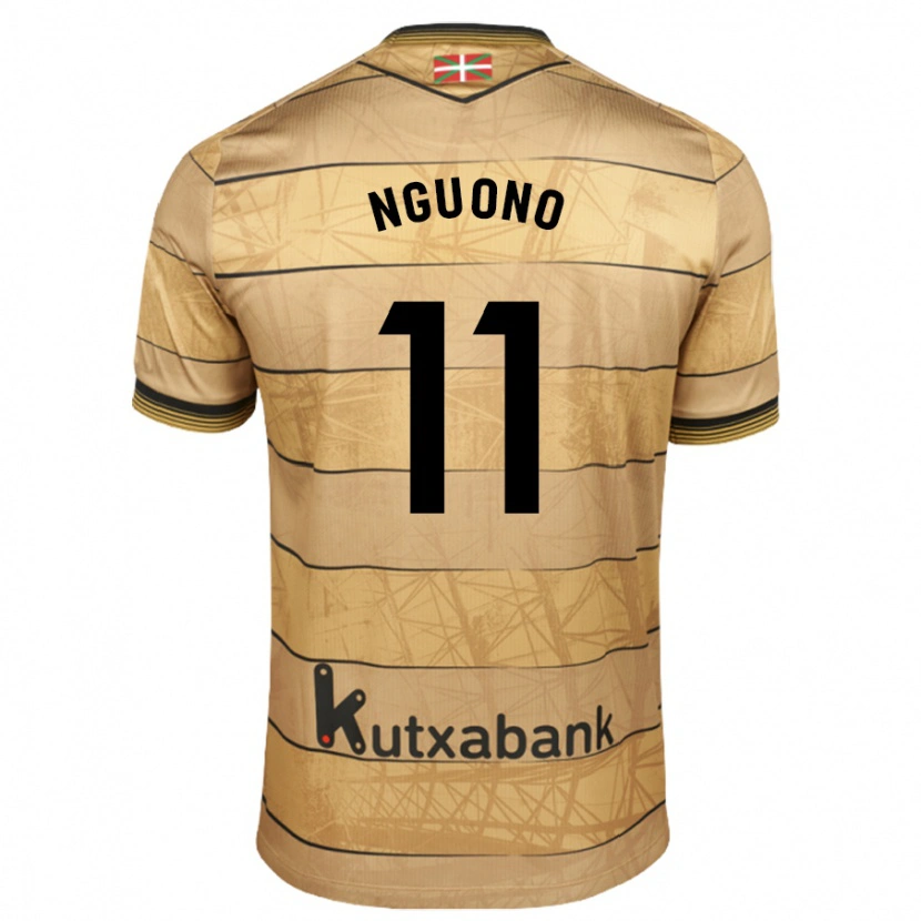 Danxen Niño Camiseta Job Ochieng #11 Marrón 2ª Equipación 2024/25 La Camisa