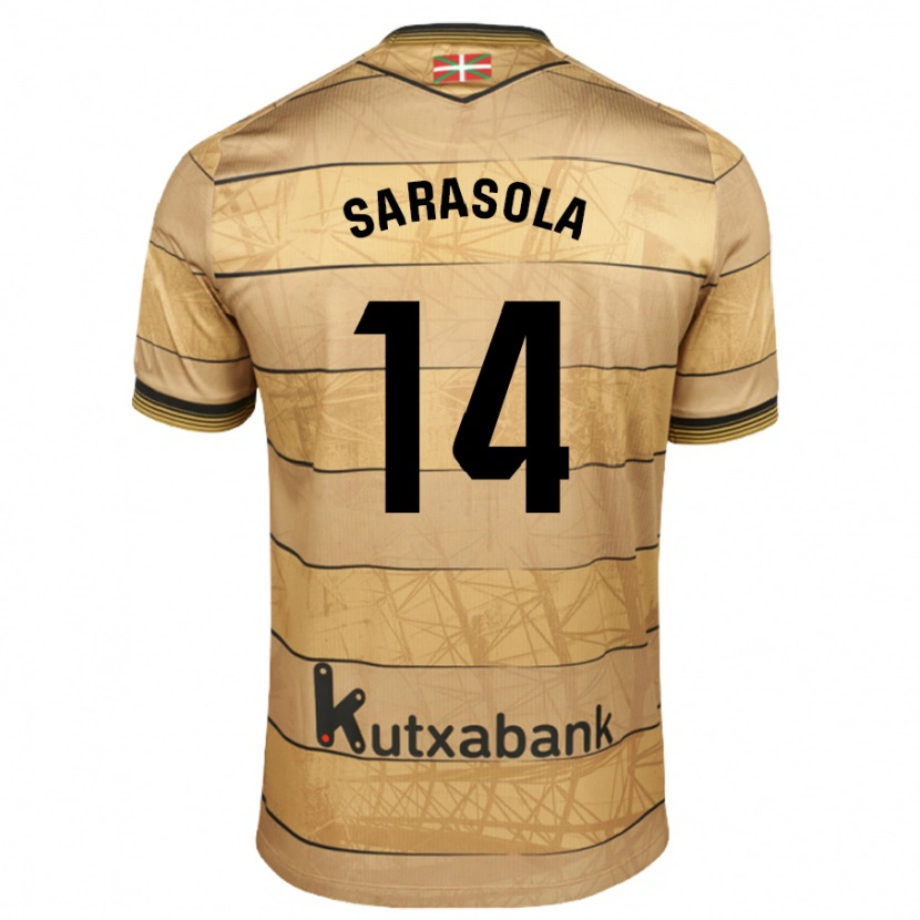 Danxen Niño Camiseta Izarne Sarasola #14 Marrón 2ª Equipación 2024/25 La Camisa