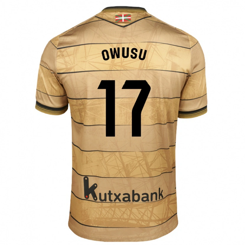 Danxen Niño Camiseta Jacqueline Owusu #17 Marrón 2ª Equipación 2024/25 La Camisa