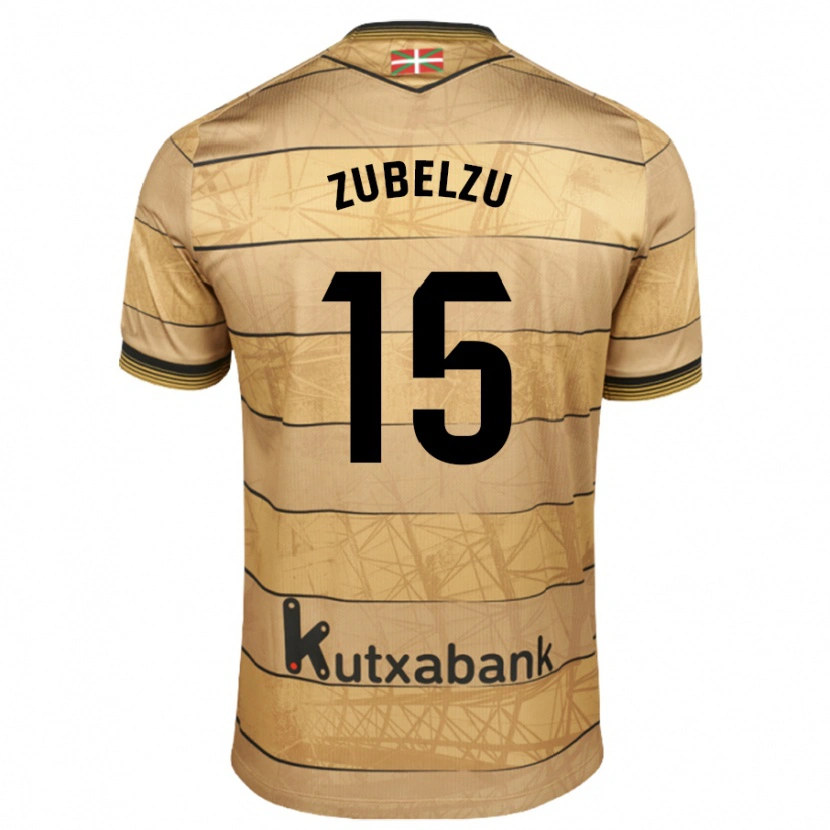 Danxen Niño Camiseta Julen Zubelzu #15 Marrón 2ª Equipación 2024/25 La Camisa