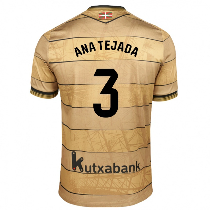 Danxen Niño Camiseta Ana Tejada Jiménez #3 Marrón 2ª Equipación 2024/25 La Camisa