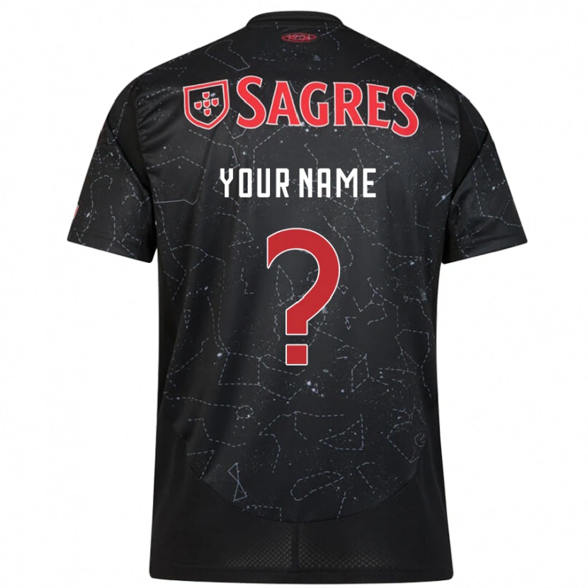 Danxen Niño Camiseta Su Nombre #0 Negro Rojo 2ª Equipación 2024/25 La Camisa