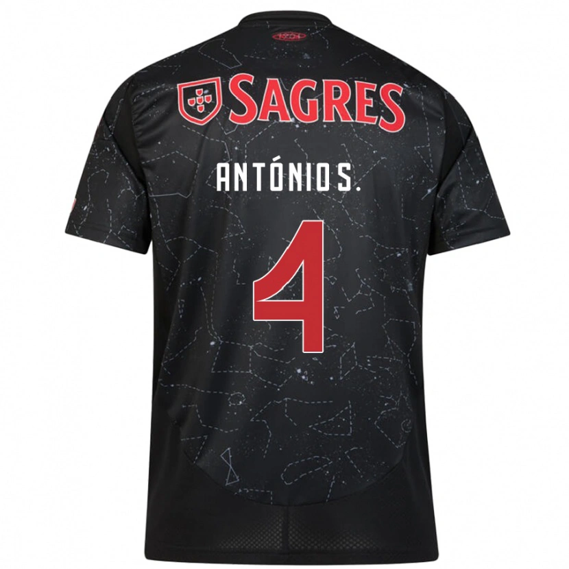 Danxen Niño Camiseta António Silva #4 Negro Rojo 2ª Equipación 2024/25 La Camisa