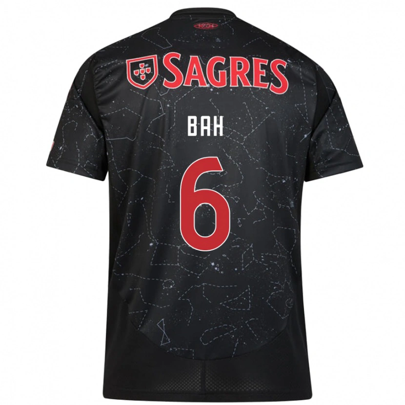 Danxen Niño Camiseta Alexander Bah #6 Negro Rojo 2ª Equipación 2024/25 La Camisa