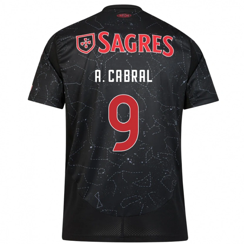 Danxen Niño Camiseta Arthur Cabral #9 Negro Rojo 2ª Equipación 2024/25 La Camisa
