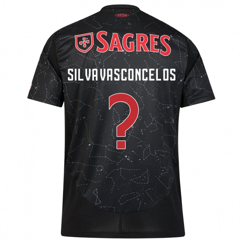 Danxen Niño Camiseta Martim Silva Vasconcelos #0 Negro Rojo 2ª Equipación 2024/25 La Camisa