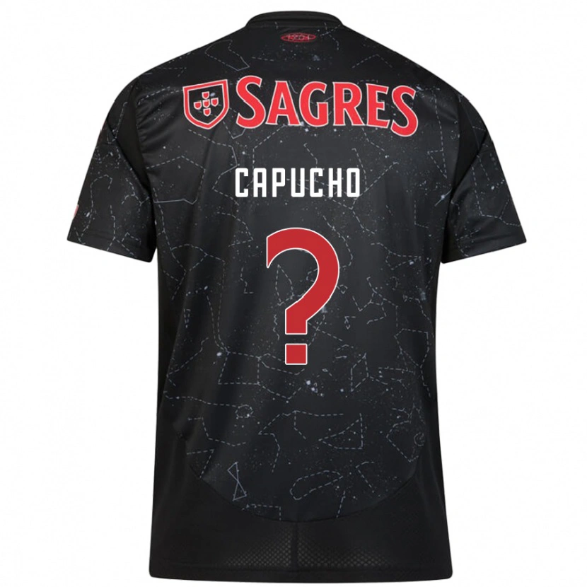 Danxen Niño Camiseta João Capucho #0 Negro Rojo 2ª Equipación 2024/25 La Camisa