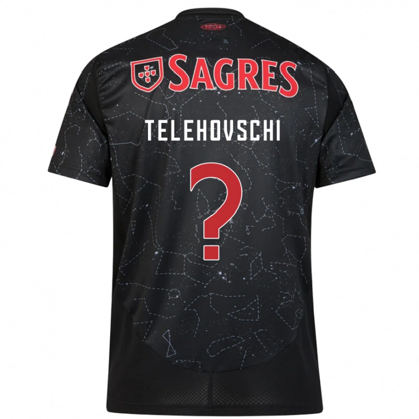 Danxen Niño Camiseta Dinis Telehovschi #0 Negro Rojo 2ª Equipación 2024/25 La Camisa