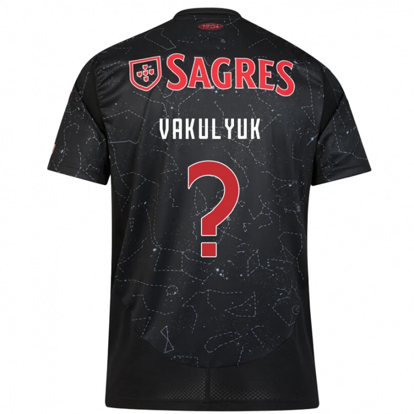 Danxen Niño Camiseta André Vakulyuk #0 Negro Rojo 2ª Equipación 2024/25 La Camisa