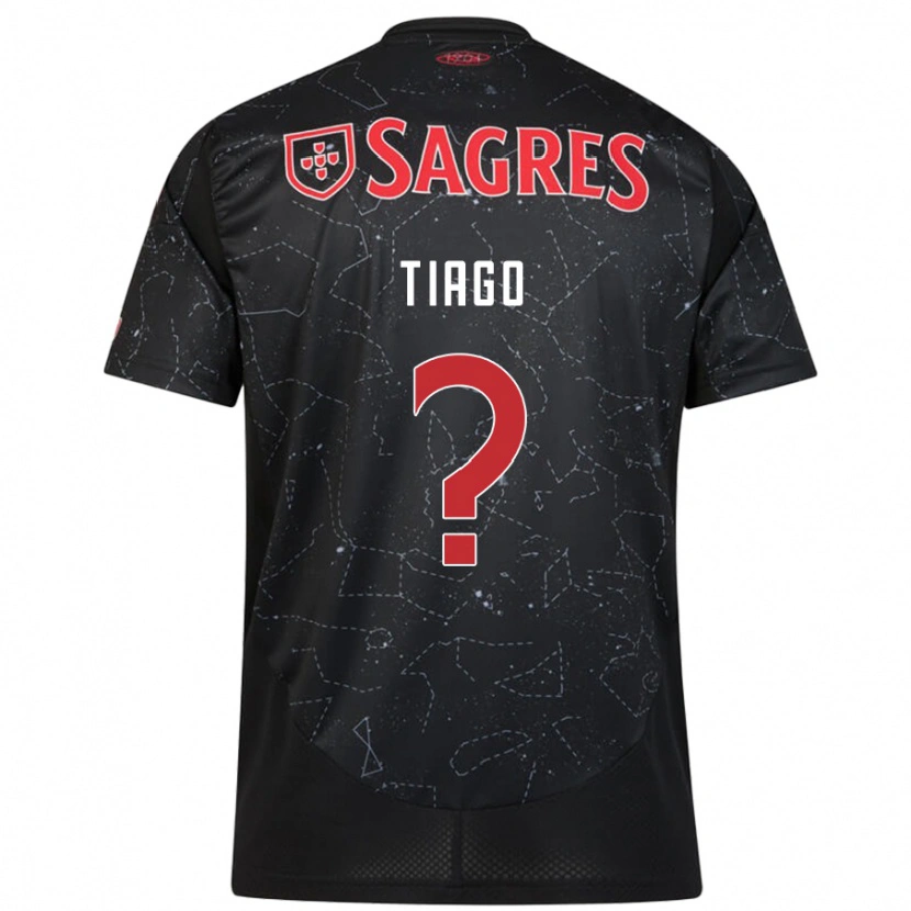 Danxen Niño Camiseta Tiago Ferreira #0 Negro Rojo 2ª Equipación 2024/25 La Camisa