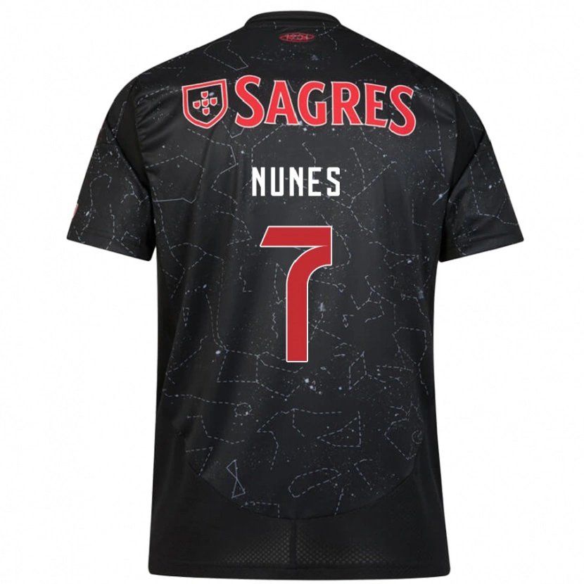 Danxen Niño Camiseta Bernardo Nunes #7 Negro Rojo 2ª Equipación 2024/25 La Camisa