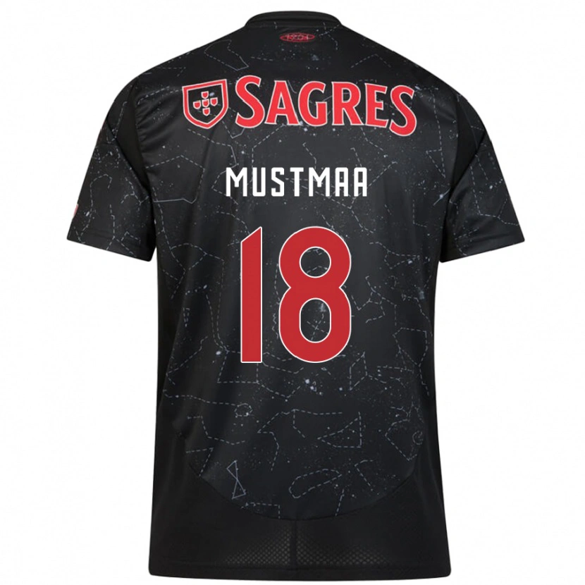 Danxen Niño Camiseta Karel Mustmaa #18 Negro Rojo 2ª Equipación 2024/25 La Camisa