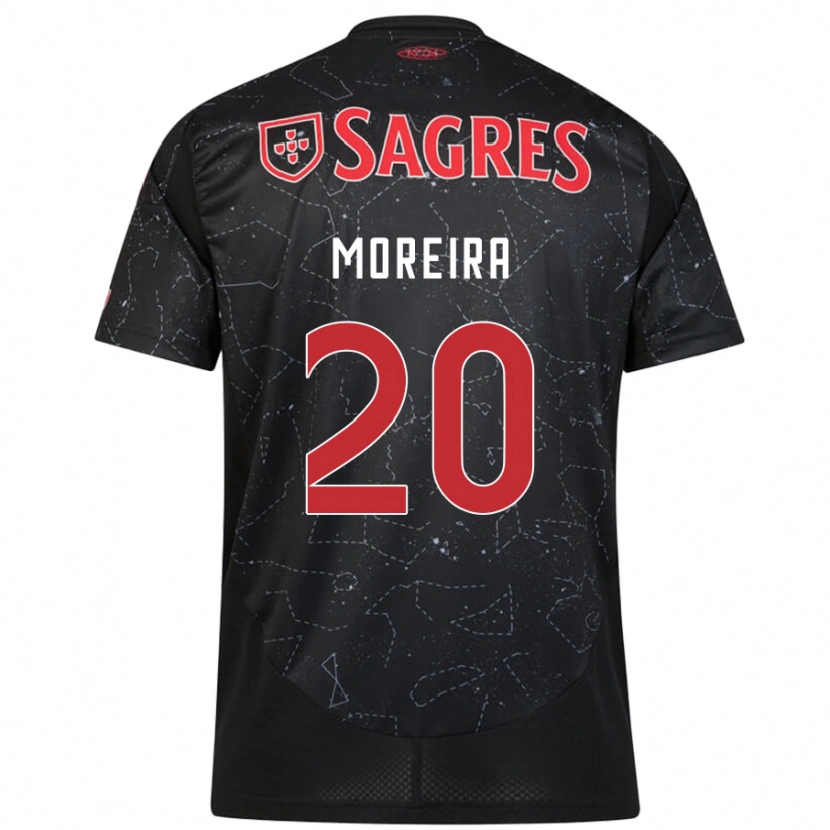 Danxen Niño Camiseta André Moreira #20 Negro Rojo 2ª Equipación 2024/25 La Camisa