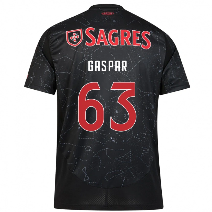Danxen Niño Camiseta Guilherme Gaspar #63 Negro Rojo 2ª Equipación 2024/25 La Camisa