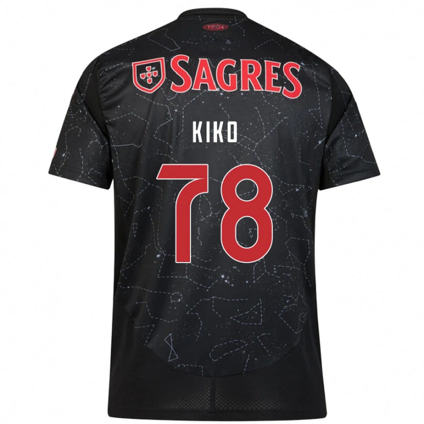 Danxen Niño Camiseta Kiko #78 Negro Rojo 2ª Equipación 2024/25 La Camisa