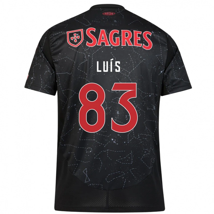 Danxen Niño Camiseta Rafael Luís #83 Negro Rojo 2ª Equipación 2024/25 La Camisa