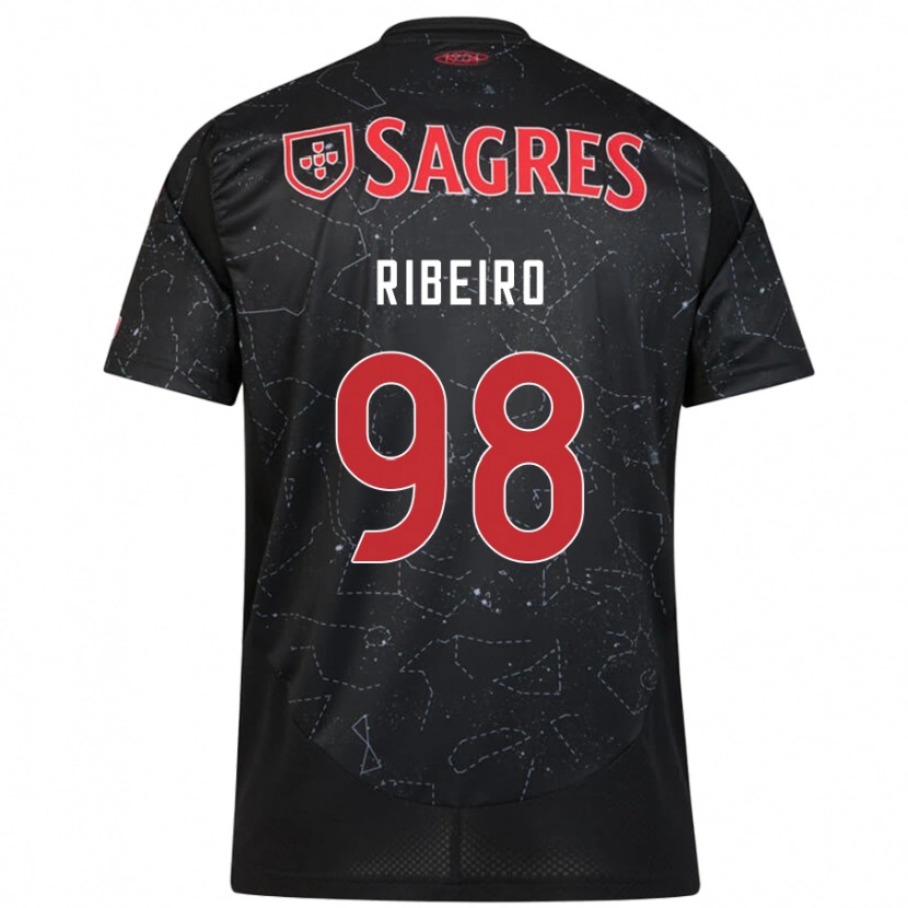 Danxen Niño Camiseta Ricardo Ribeiro #98 Negro Rojo 2ª Equipación 2024/25 La Camisa