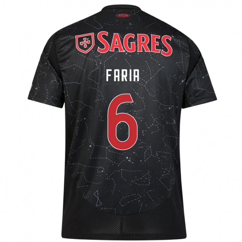 Danxen Niño Camiseta Andreia Faria #6 Negro Rojo 2ª Equipación 2024/25 La Camisa