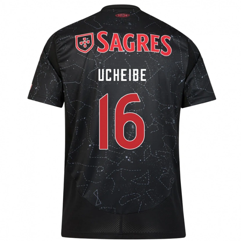 Danxen Niño Camiseta Christy Ucheibe #16 Negro Rojo 2ª Equipación 2024/25 La Camisa