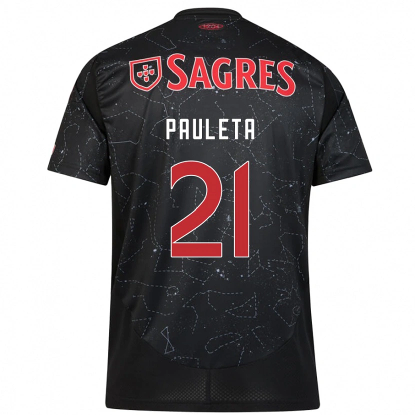 Danxen Niño Camiseta Pauleta #21 Negro Rojo 2ª Equipación 2024/25 La Camisa
